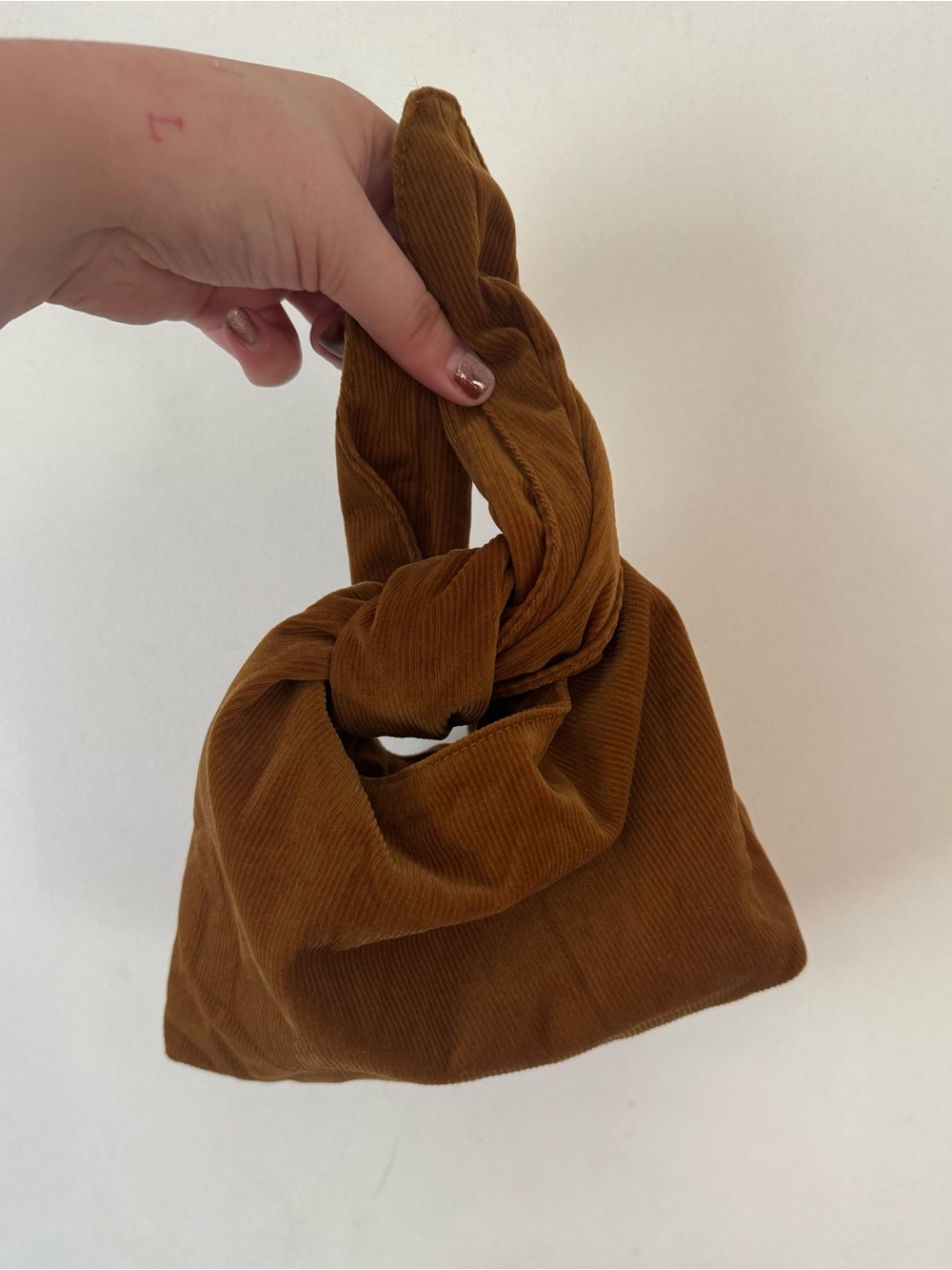 Merit Corduroy Knot Handle Cosmetic Pouch